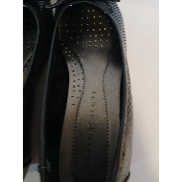 Karen Scott Pippa Casual Low Heel Wedge Black Front Bow Womens 9W - Picture 11 of 16